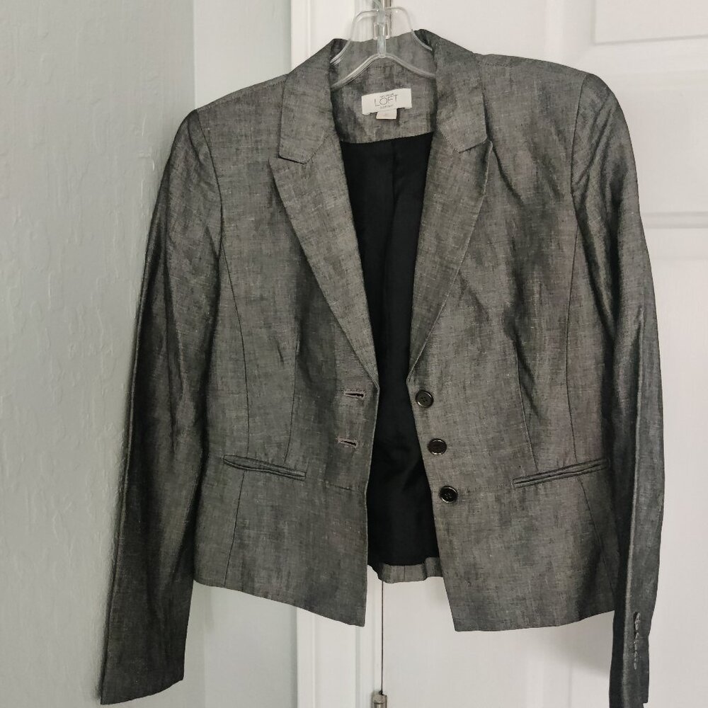 Ann Taylor Loft Petites Grey Blazer Size 4P